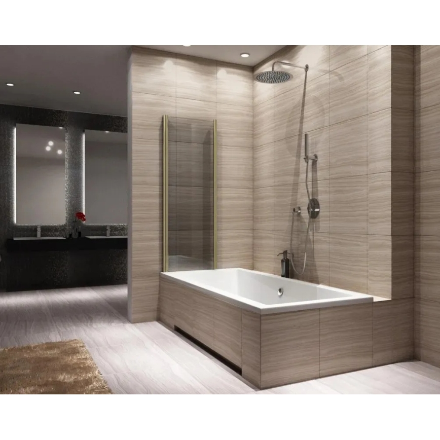 REA-K9777 - Paroi de baignoire pliante AGAT 140x100 cm doré brossé/transparent