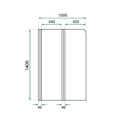 REA-K9777 - Paroi de baignoire pliante AGAT 140x100 cm doré brossé/transparent