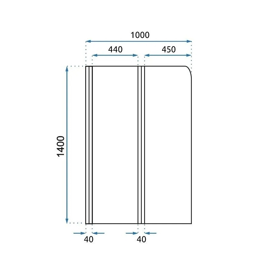 REA-K9777 - Paroi de baignoire pliante AGAT 140x100 cm doré brossé/transparent