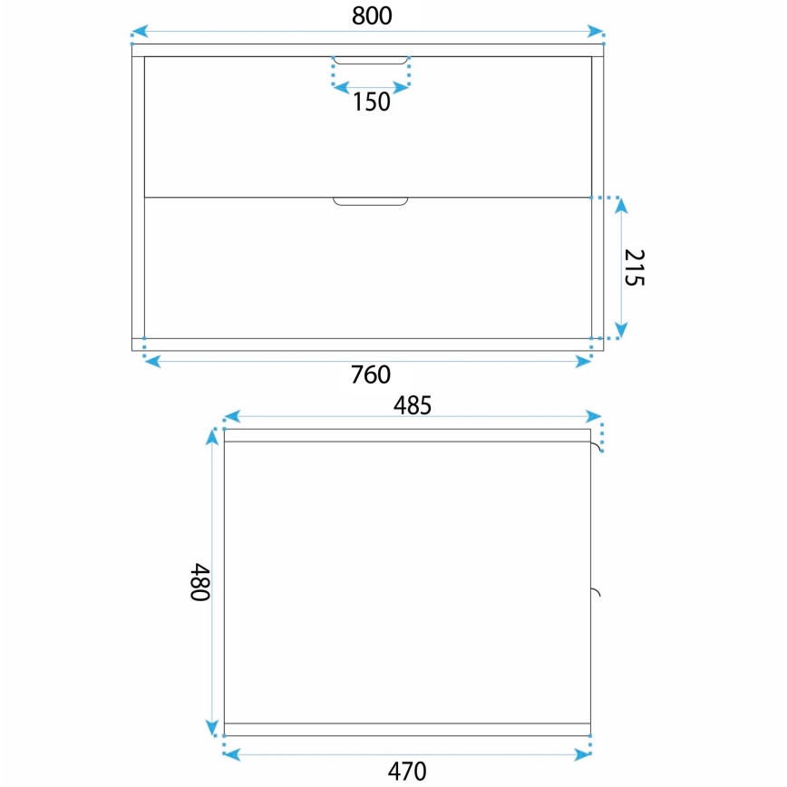 REA-M0409 - Hangende onderkast voor wastafel MONO 80x48,5 cm beige