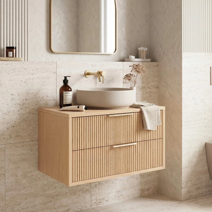 REA-M0409 - Meuble suspendu sous-lavabo MONO 80x48,5 cm beige