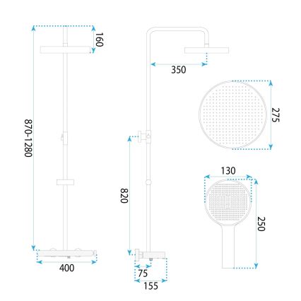 REA-P0353 - Doucheset met mengkraan FAREL, mat wit