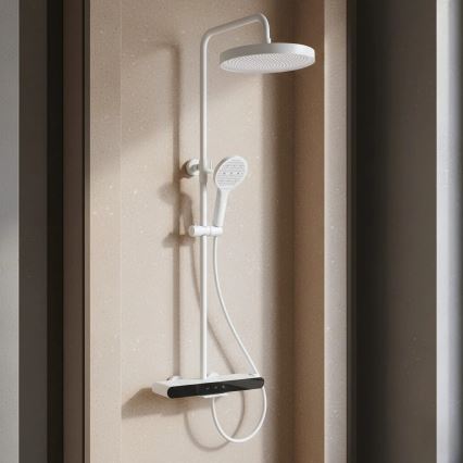 REA-P0353 - Ensemble de douche avec mitigeur FAREL, finition blanc mat