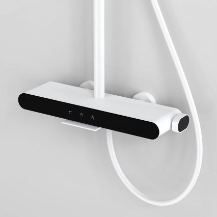 REA-P0353 - Ensemble de douche avec mitigeur FAREL, finition blanc mat