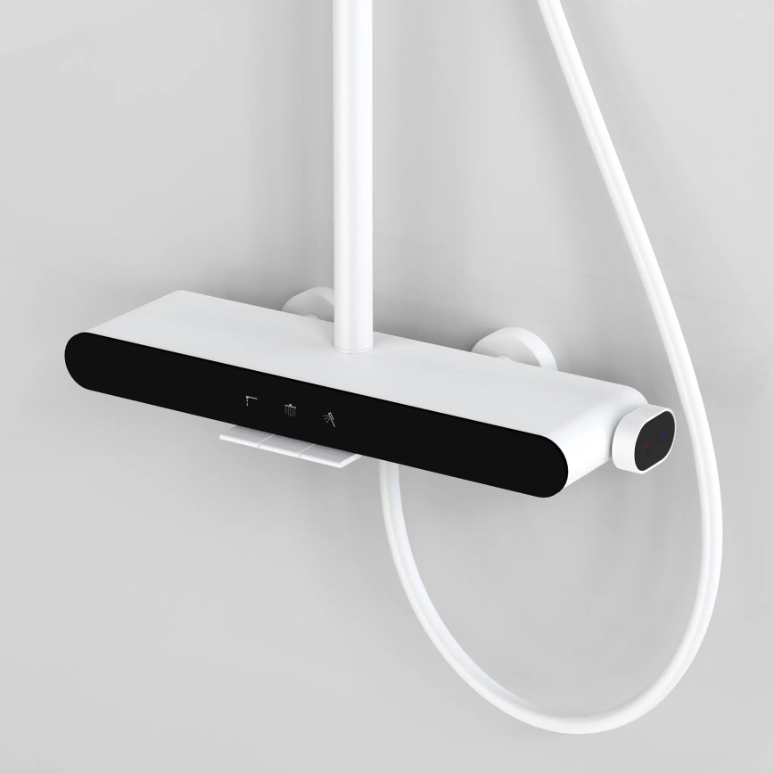 REA-P0353 - Ensemble de douche avec mitigeur FAREL, finition blanc mat