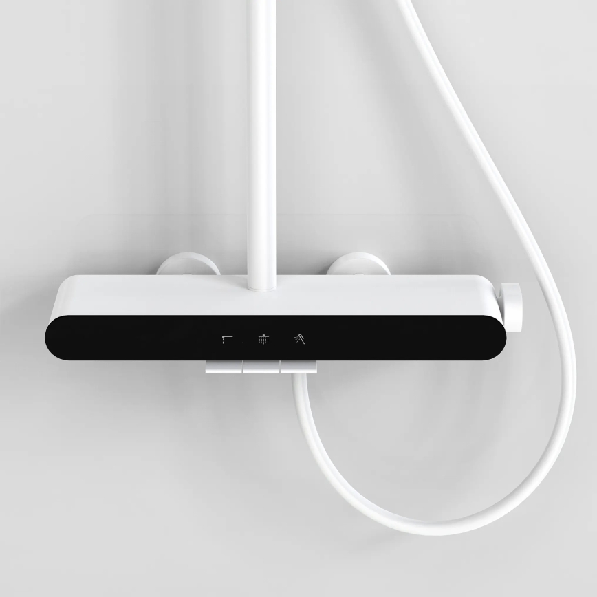 REA-P0353 - Ensemble de douche avec mitigeur FAREL, finition blanc mat