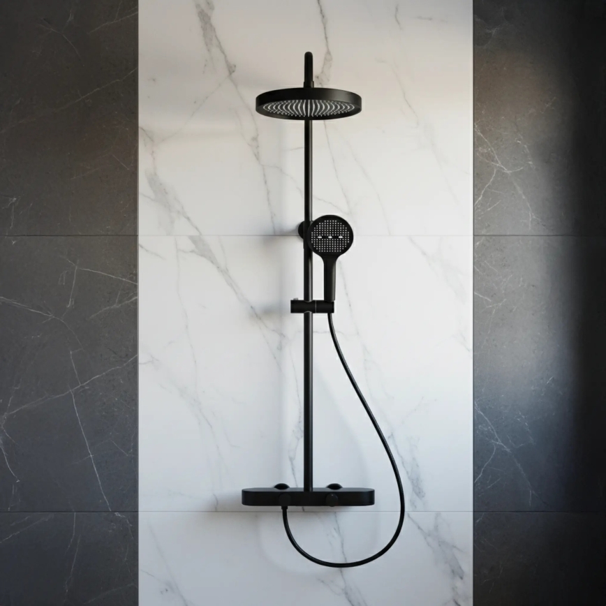REA-P0360 - Doucheset met mengkraan CREO mat zwart