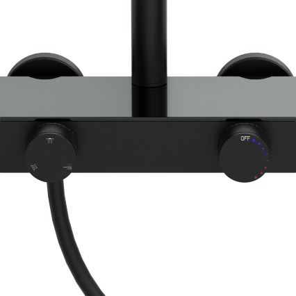 REA-P0360 - Ensemble de douche CREO avec mitigeur, noir mat