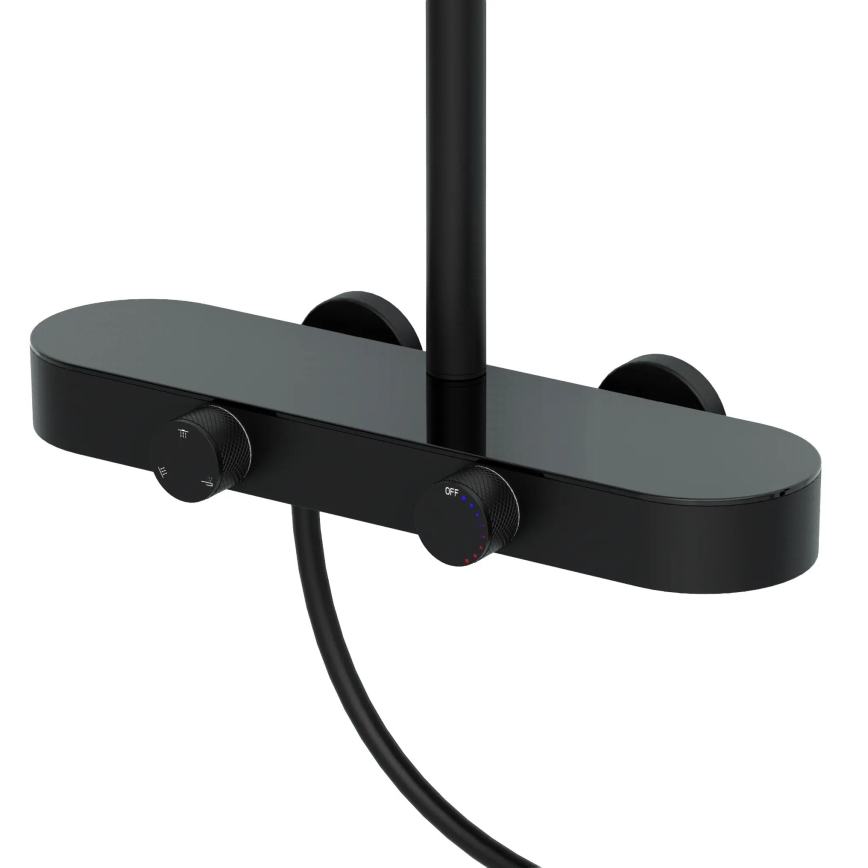 REA-P0360 - Ensemble de douche CREO avec mitigeur, noir mat