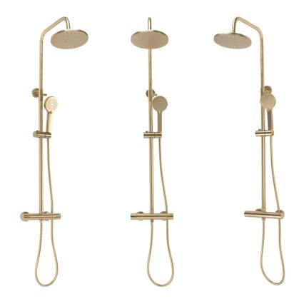 REA-P2323 - Doucheset PAROT met thermostaatkraan, geborsteld goud