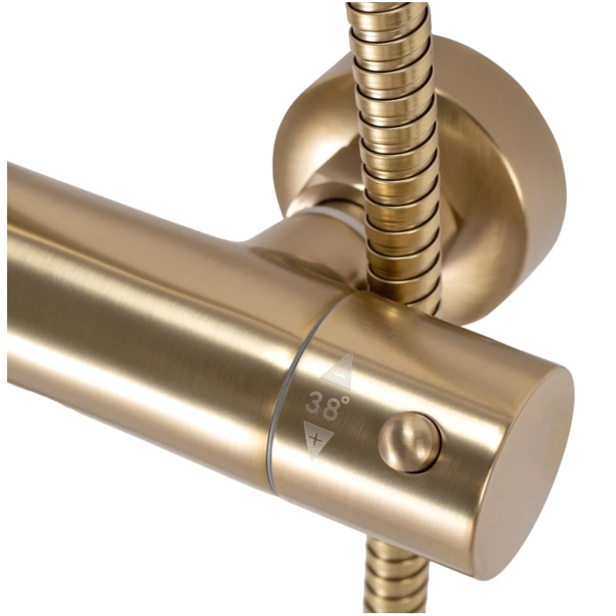 REA-P2323 - Doucheset PAROT met thermostaatkraan, geborsteld goud
