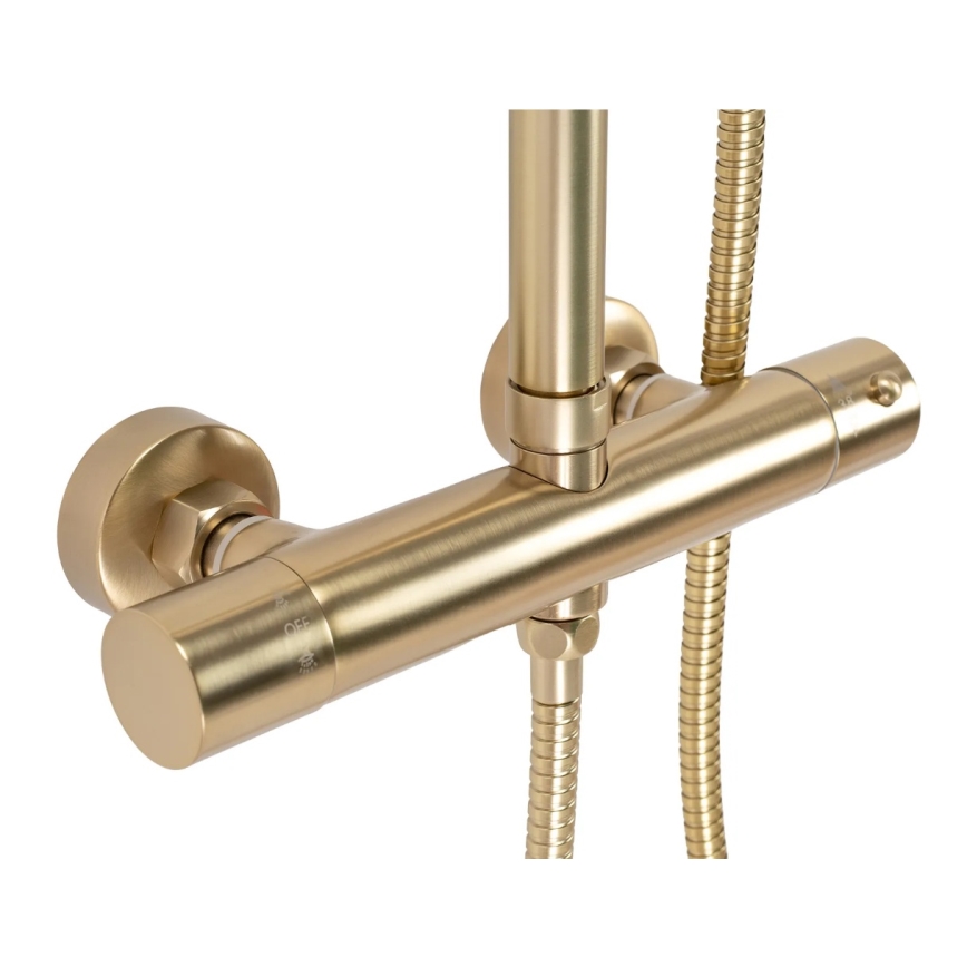 REA-P2323 - Doucheset PAROT met thermostaatkraan, geborsteld goud