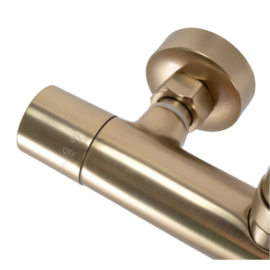 REA-P2323 - Kit de douche avec mitigeur thermostatique PAROT, finition dorée brossée