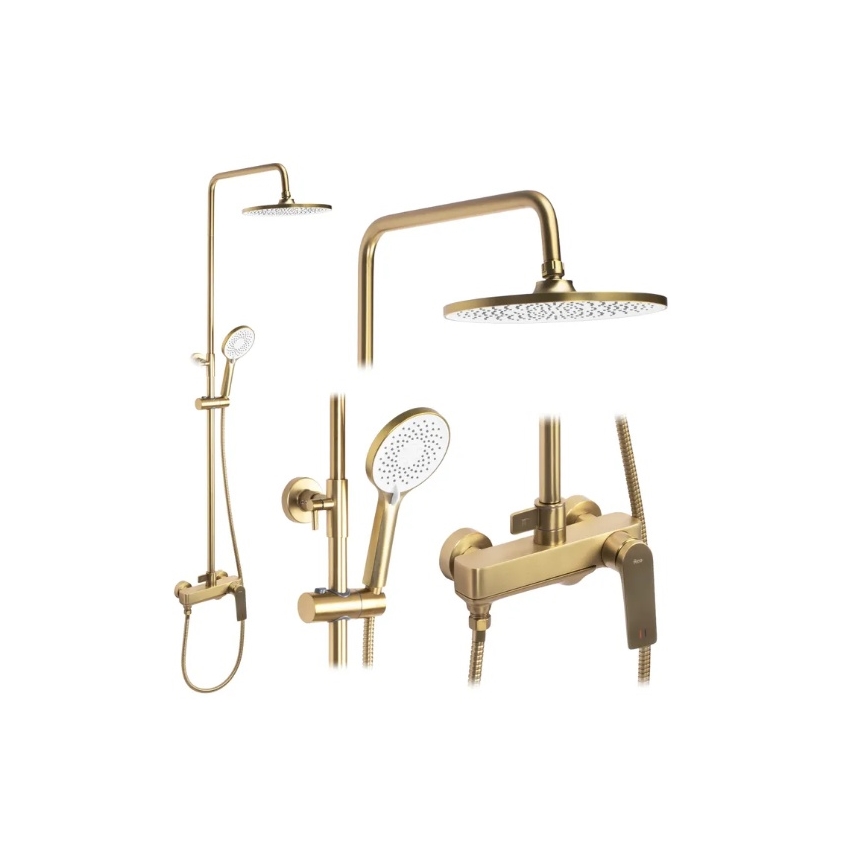 REA-P2400 - Ensemble de douche avec mitigeur AVALON, doré brossé