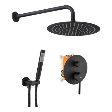 REA-P4100 - Ensemble de douche avec mitigeur encastré LUNGO noir