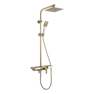 REA-P4121 - Ensemble de douche avec mitigeur BRAVO doré brossé