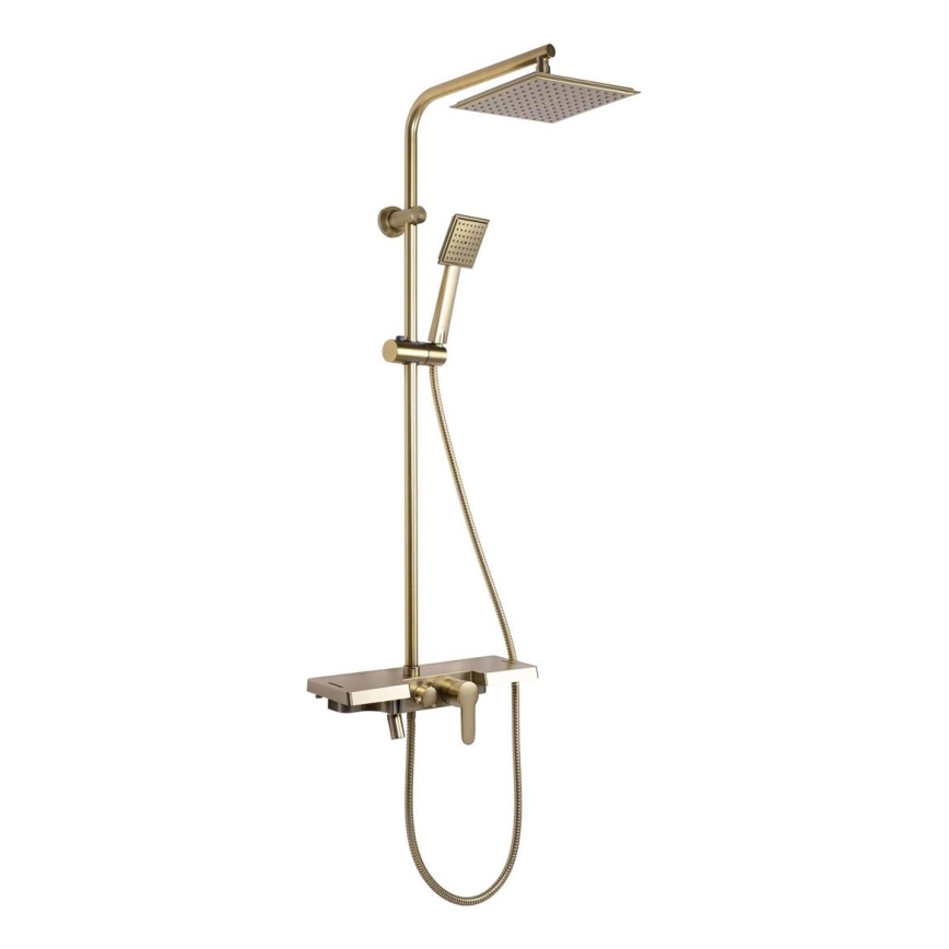 REA-P4121 - Ensemble de douche avec mitigeur BRAVO doré brossé