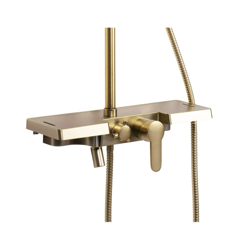 REA-P4121 - Ensemble de douche avec mitigeur BRAVO doré brossé