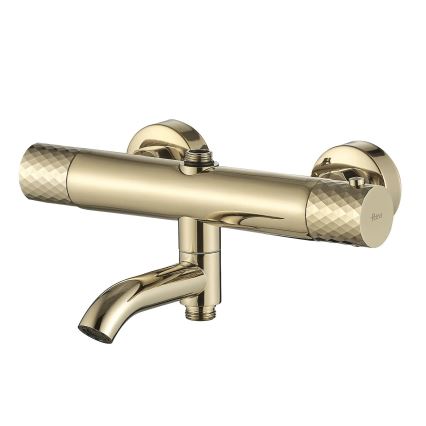 REA-P5960 - Ensemble de douche avec mitigeur thermostatique LUNGO DIAMOND, finition dorée