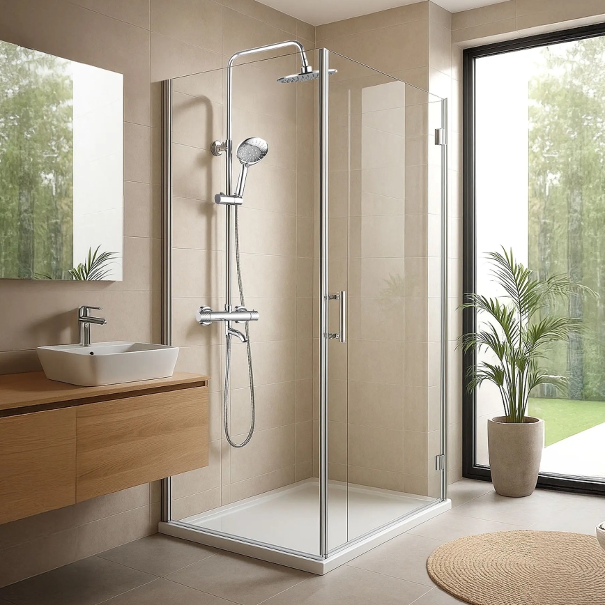 REA-P5961 - Doucheset met thermostatische mengkraan LUNGO DIAMOND glanzend chroom