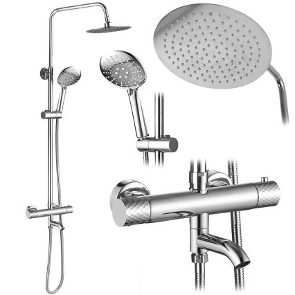 REA-P5961 - Ensemble de douche avec mitigeur thermostatique LUNGO DIAMOND chrome brillant