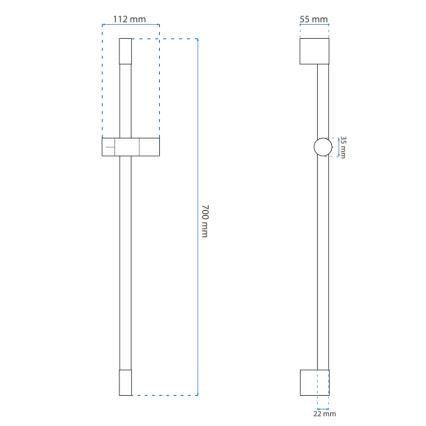 REA-P5981 - Handdouchehouder 70 cm, goud