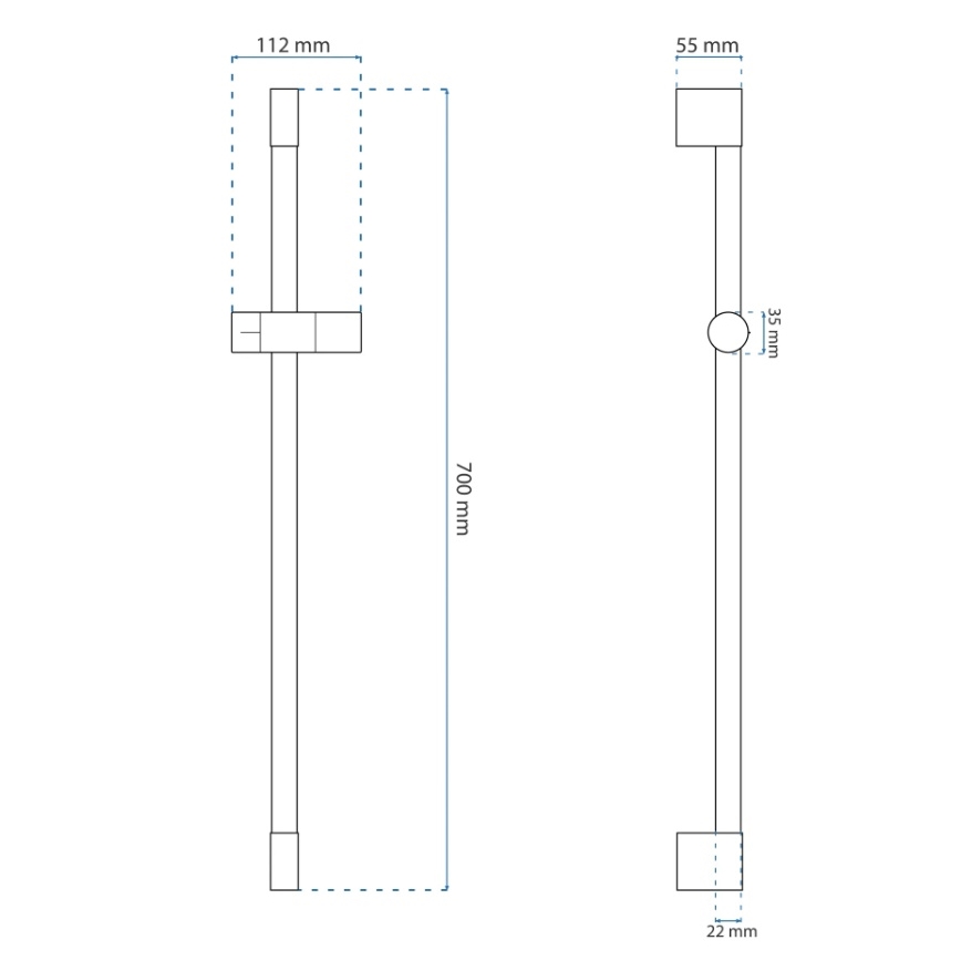 REA-P5981 - Handdouchehouder 70 cm, goud