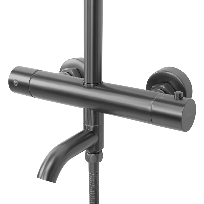 REA-P6386 - Ensemble de douche avec mitigeur thermostatique LUNGO finition titane