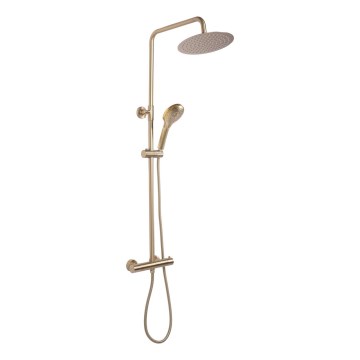 REA-P6602 - Ensemble de douche avec mitigeur thermostatique VINCENT, finition dorée brossée