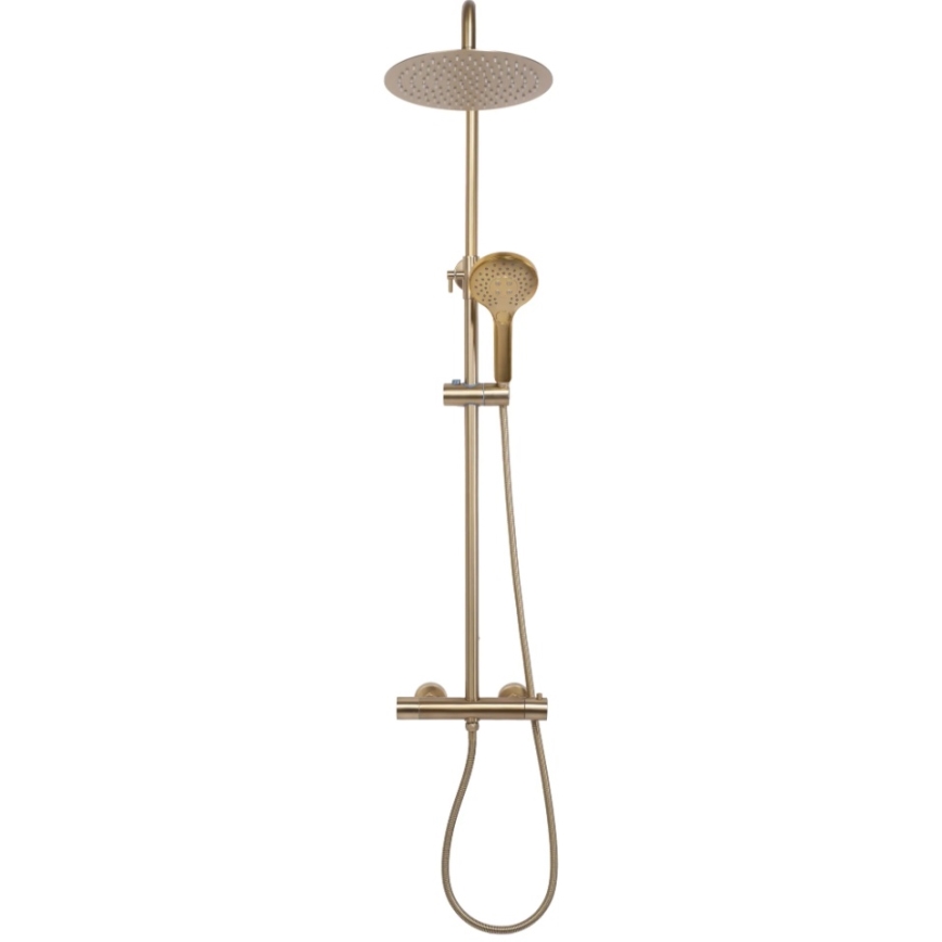 REA-P6602 - Ensemble de douche avec mitigeur thermostatique VINCENT, finition dorée brossée