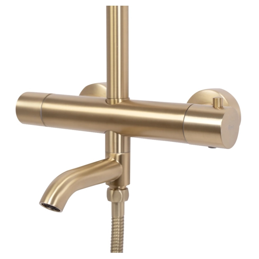 REA-P6604 - Doucheset met thermostaatkraan LUNGO, geborsteld goud
