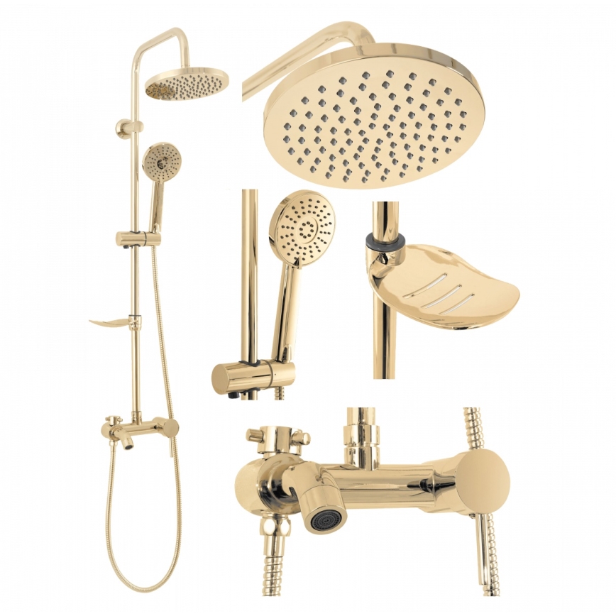 REA-P7006 - Ensemble de douche avec mitigeur LUIS doré
