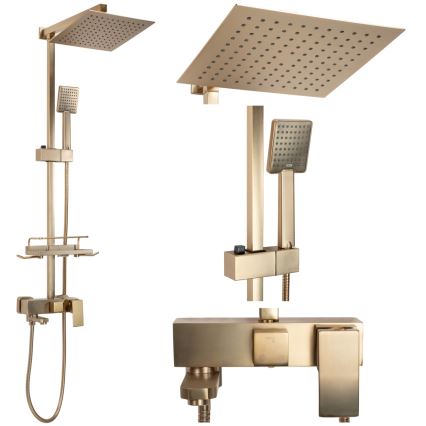 REA-P7050 - Douchepakket met mengkraan JACK, geborsteld goud