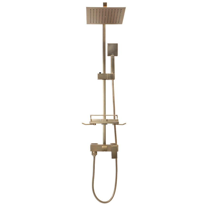 REA-P7050 - Douchepakket met mengkraan JACK, geborsteld goud