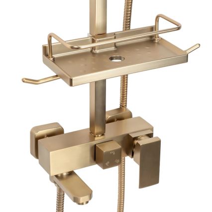 REA-P7050 - Douchepakket met mengkraan JACK, geborsteld goud