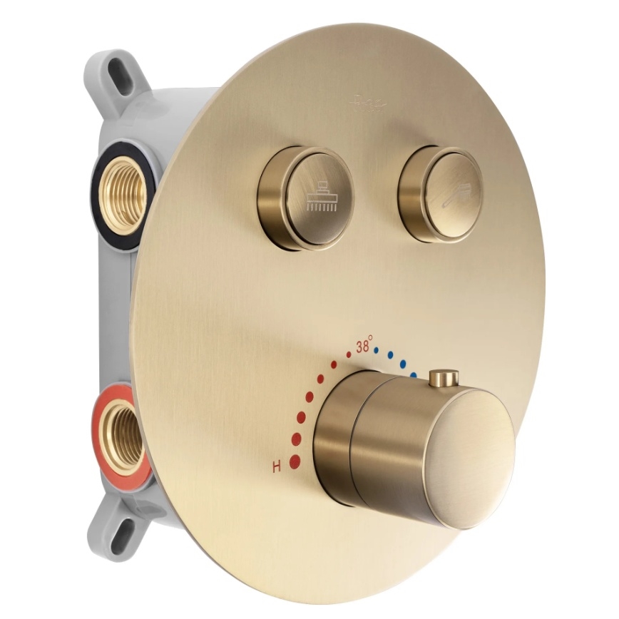 REA-P8551 - Doucheset met thermostatische inbouwkraan LUNGO geborsteld goud