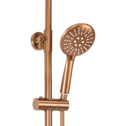 REA-P8807 - Doucheset met thermostatische mengkraan LUNGO, geborsteld koper