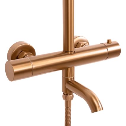 REA-P8807 - Doucheset met thermostatische mengkraan LUNGO, geborsteld koper