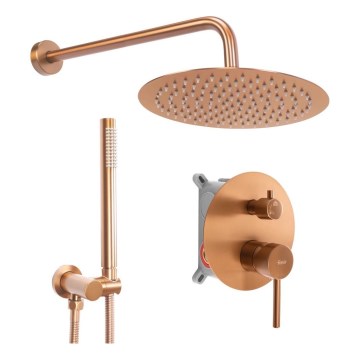 REA-P8809 - Ensemble de douche LUNGO avec mitigeur encastré, finition cuivre brossé