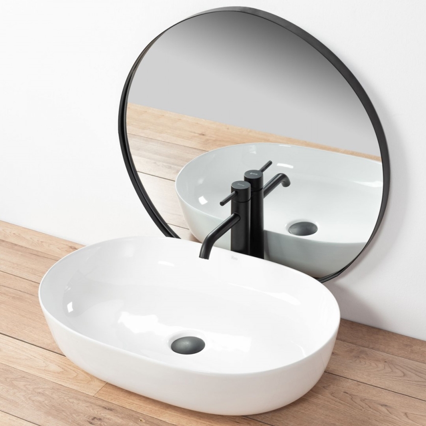 REA-U0024 - Opzetwastafel CLEO 41x60,5 cm keramiek/glanzend wit