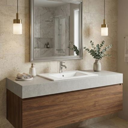 REA-U0040 - Inbouwwastafel DAFNE 46,5x76 cm keramiek/glanzend wit