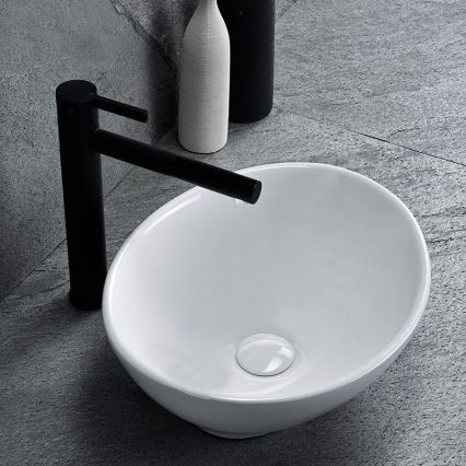 REA-U0133 - Vasque à poser SOFIA 34,5x41 cm céramique/blanc brillant
