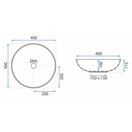 REA-U0267 - Opzetwastafel ARTE Ø 40 cm keramiek / ornamentpatroon