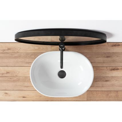 REA-U0416 - Opzetwastafel AMELIA 34,5 x 48 cm keramiek/glanzend wit