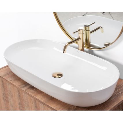 REA-U0563 - Lavabo à poser CLEO 41x81 cm céramique/blanc brillant