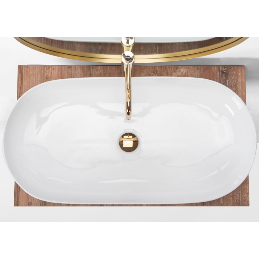 REA-U0563 - Lavabo à poser CLEO 41x81 cm céramique/blanc brillant