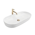 REA-U0563 - Opzetwastafel CLEO 41x81 cm keramiek/glanzend wit