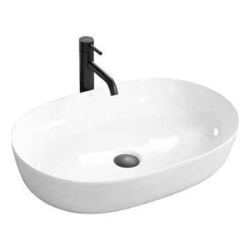 REA-U0563 - Opzetwastafel CLEO 41x81 cm keramiek/glanzend wit