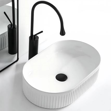 REA-U0603 - Lavabo à poser sur plan VANDA 31x49 cm céramique/blanc brillant