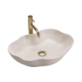REA-U0617 - Opzetwastafel PEARL 38x50,5 cm keramiek/beige/steenlook